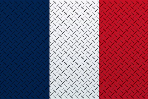 Flagga Frankrike Metallvägg Bakgrund — Stockfoto