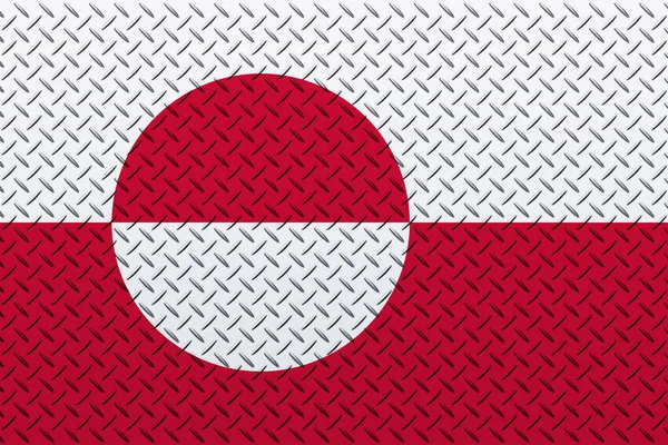 Прапор Ґренландії Металевій Стіні — стокове фото