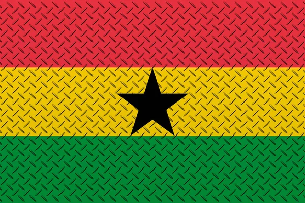 Flag Ghana Metal Wall Background — Stock Photo, Image