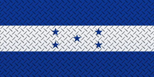 Bendera Honduras Pada Latar Belakang Dinding Logam — Stok Foto