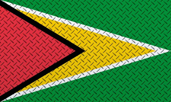 Flagge Von Guyana Auf Einem Metallwandhintergrund — Stockfoto