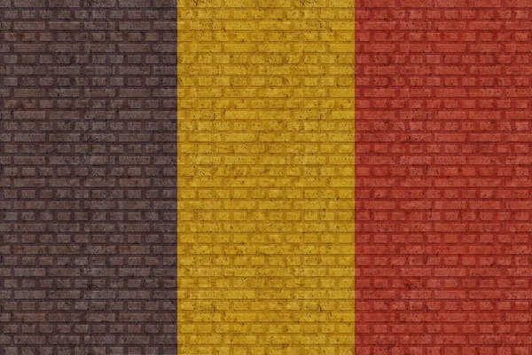 Bandera Chad Sobre Viejo Fondo Pared Ladrillo —  Fotos de Stock