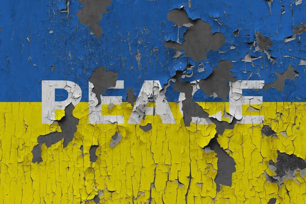 Flag Ukrainian Old Stone Wall Concept Peace Ukraine Stop World — стоковое фото