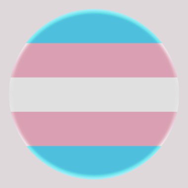 Avatar çemberinde 3 boyutlu cinsiyet değiştirme transseksüel bayrağı. Özgürlük ve aşk kavramı. Eylemcilik, toplum ve özgürlük kavramı.