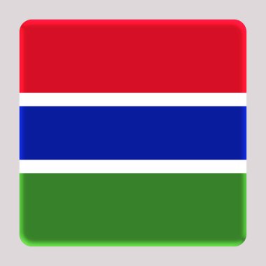 Avatar kare arka planında 3D Gambiya Bayrağı.