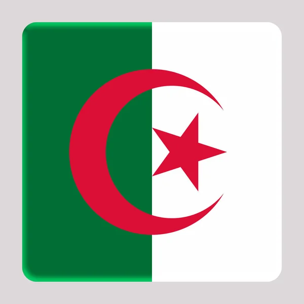 Vlajka Alžírska Avatar Náměstí Pozadí — Stock fotografie