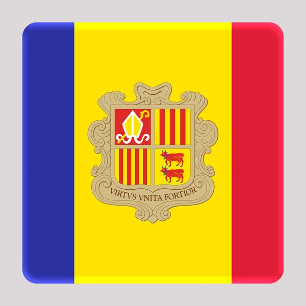 Vlag Van Andorra Een Avatar Vierkante Achtergrond — Stockfoto