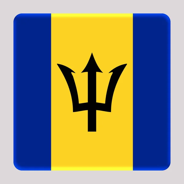 Flagga Barbados Avatar Fyrkantig Bakgrund — Stockfoto