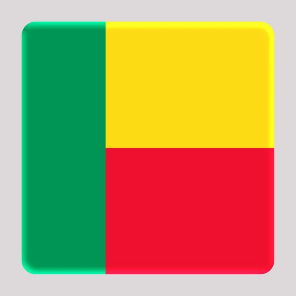 Флаг Бенина Квадратном Фоне Аватара — стоковое фото