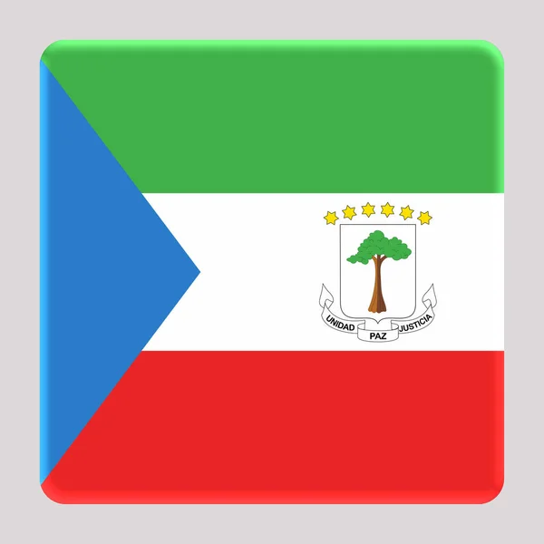 立方背景下的赤道几内亚3D国旗 — 图库照片