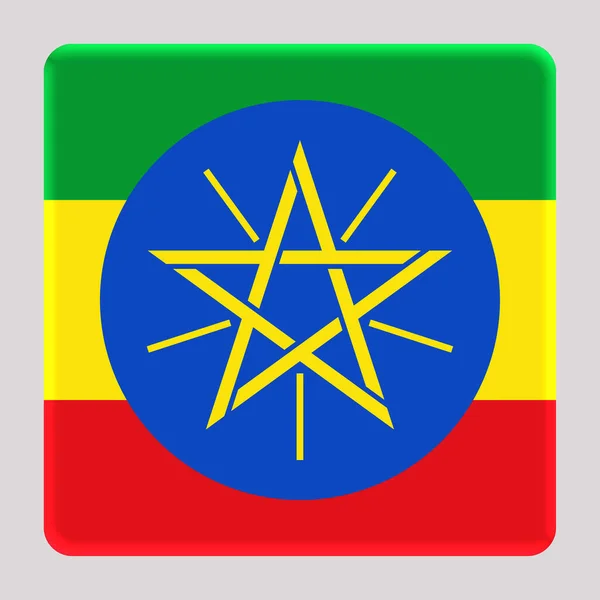 阿凡达广场背景上的埃塞俄比亚3D国旗 — 图库照片