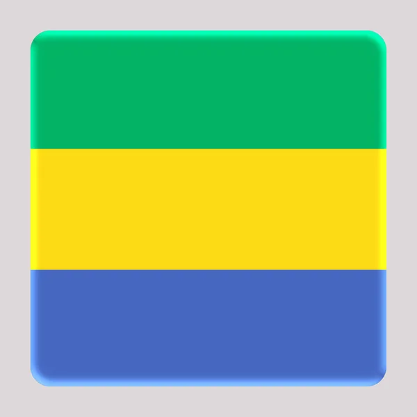 Vlag Van Gabon Een Avatar Vierkante Achtergrond — Stockfoto