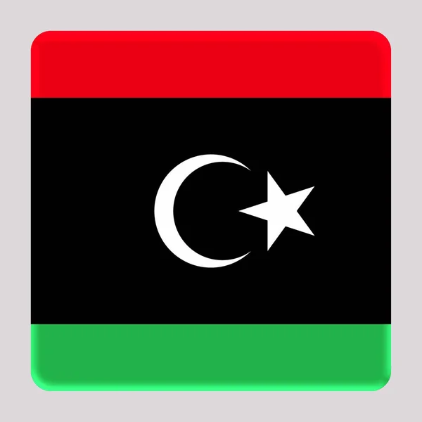 Bandeira Líbia Fundo Quadrado Avatar — Fotografia de Stock