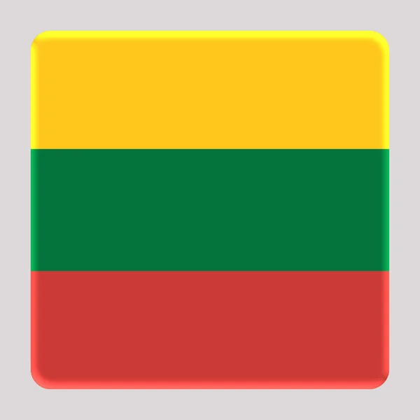 阿凡达广场背景下的立陶宛3D国旗 — 图库照片