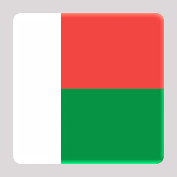Flagge Von Madagaskar Auf Einem Avatarquadrat Hintergrund — Stockfoto