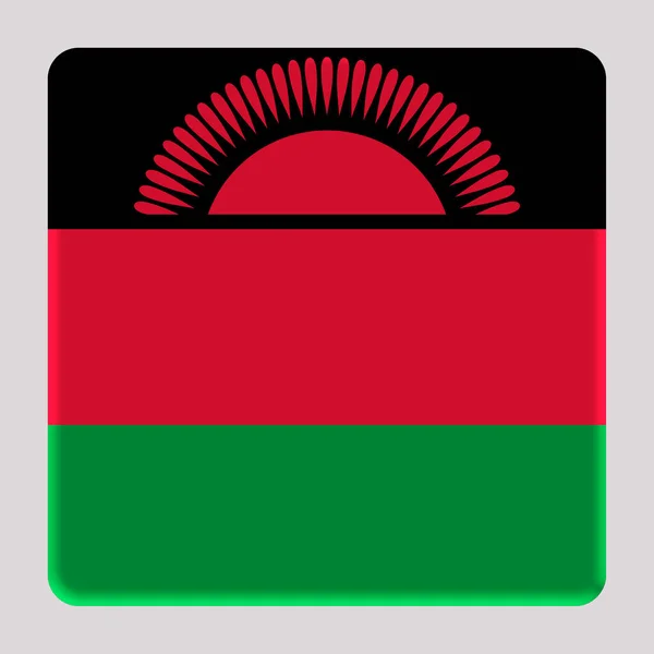 Bandeira Malawi Fundo Quadrado Avatar — Fotografia de Stock