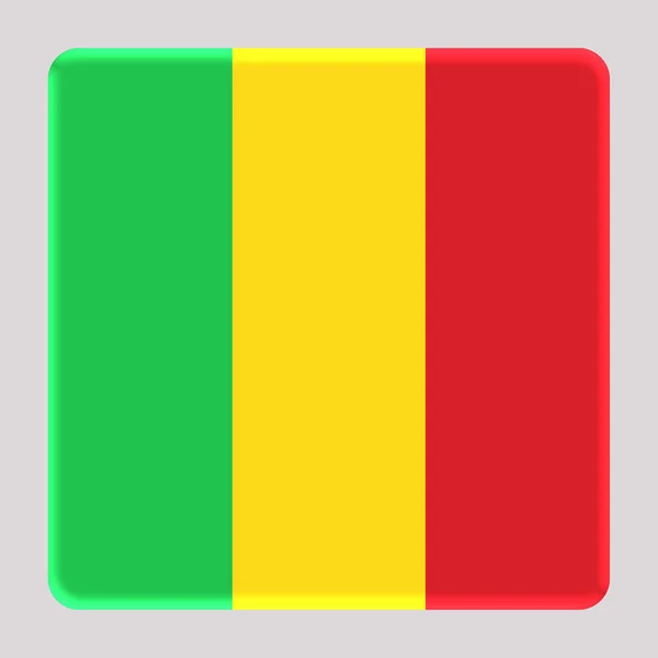 Vlag Van Mali Een Avatar Vierkant Achtergrond — Stockfoto