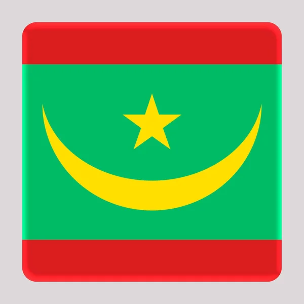 立方背景下的毛里塔尼亚3D国旗 — 图库照片