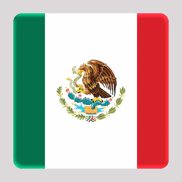 Bandera México Sobre Fondo Cuadrado Avatar — Foto de Stock