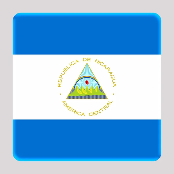 Bandiera Del Nicaragua Sfondo Quadrato Avatar — Foto Stock