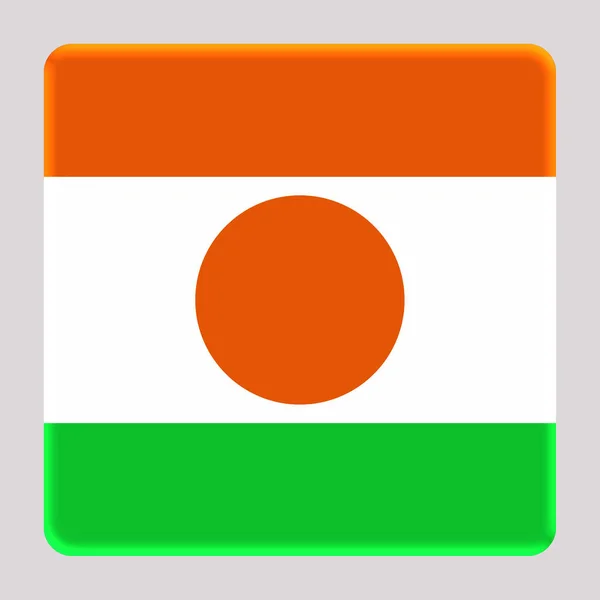 Σημαία Του Νίγηρα Ένα Τετράγωνο Avatar Φόντο — Φωτογραφία Αρχείου