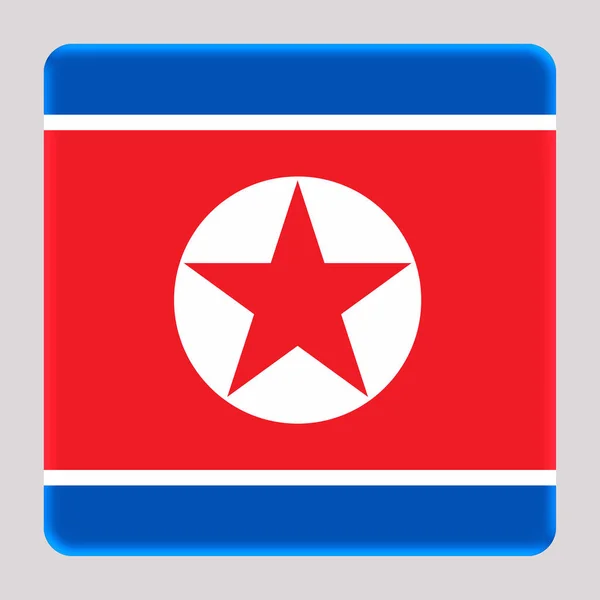 Bandeira Coreia Norte Fundo Quadrado Avatar — Fotografia de Stock