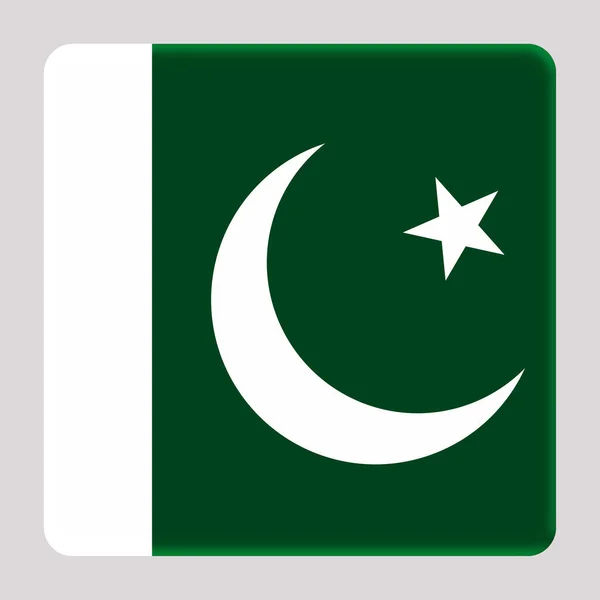 阿凡达广场背景上的巴基斯坦3D国旗 — 图库照片