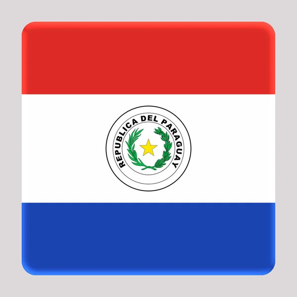 Флаг Парагвая Квадратном Фоне Аватара — стоковое фото
