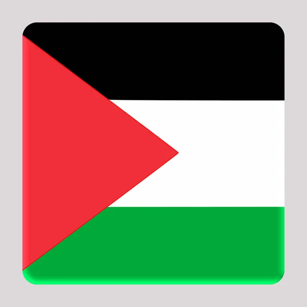 Bandera Palestina Sobre Fondo Cuadrado Avatar —  Fotos de Stock