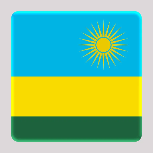 Flagga Rwanda Avatar Fyrkantig Bakgrund — Stockfoto
