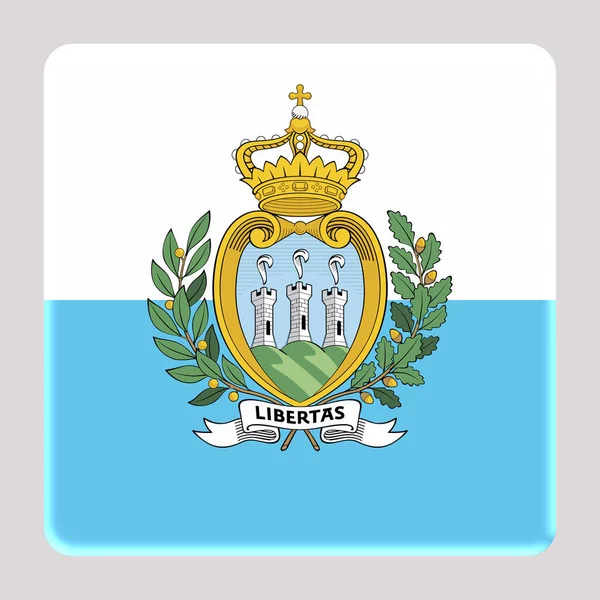 Bandera San Marino Sobre Fondo Cuadrado Avatar — Foto de Stock