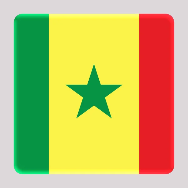 Bandera Senegal Sobre Fondo Cuadrado Avatar —  Fotos de Stock