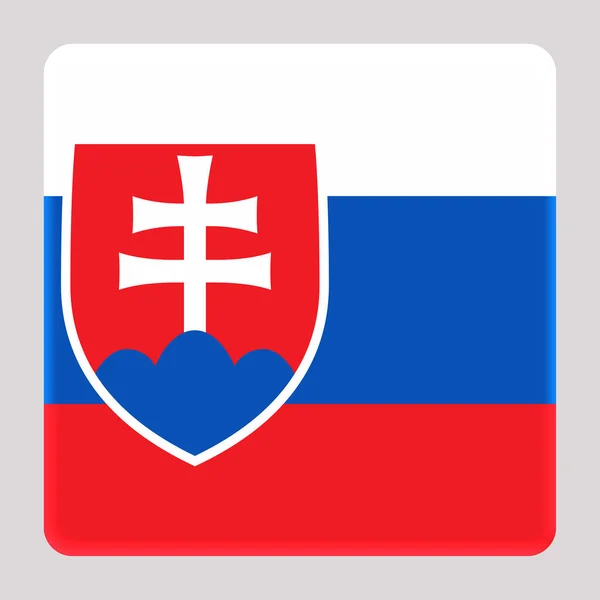 Bandera Eslovaquia Sobre Fondo Cuadrado Avatar — Foto de Stock