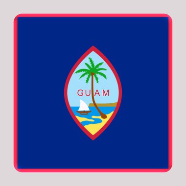 Avatar kare arka planında 3D Guam Bayrağı.