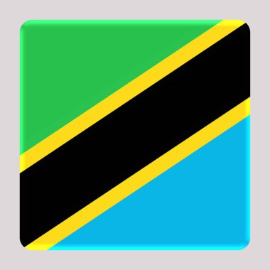 Arkaplanda Tanzanya 'nın 3D Bayrağı.