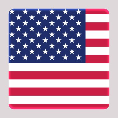Amerika Birleşik Devletleri 'nin 3 boyutlu bayrağı avatar kare arka planda.