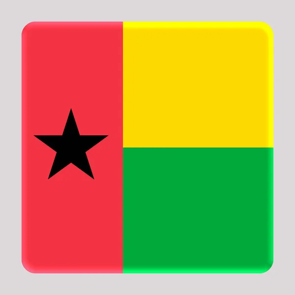 Bandera Guinea Bissau Sobre Fondo Cuadrado Avatar — Foto de Stock