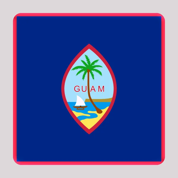 Bandera Guam Sobre Fondo Cuadrado Avatar — Foto de Stock