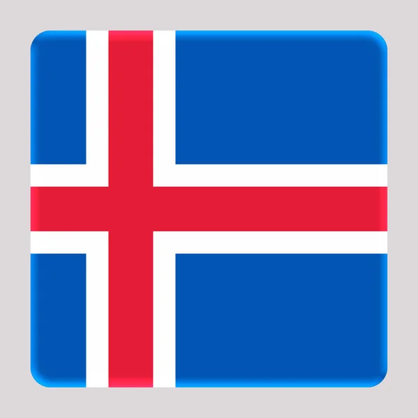 Bandeira Islândia Fundo Quadrado Avatar — Fotografia de Stock
