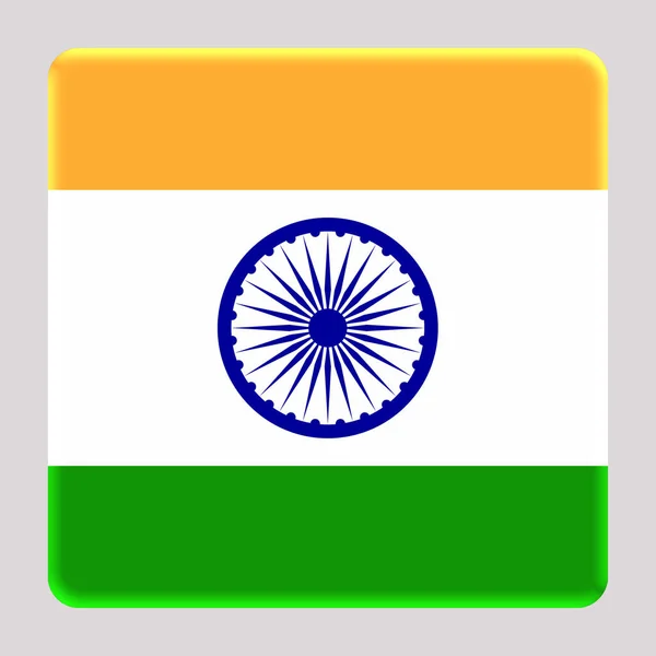 Bandera India Sobre Fondo Cuadrado Avatar —  Fotos de Stock