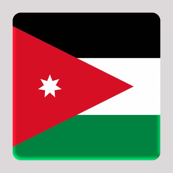 Bandera Jordania Sobre Fondo Cuadrado Avatar — Foto de Stock