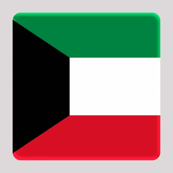 立方背景下的科威特3D国旗 — 图库照片