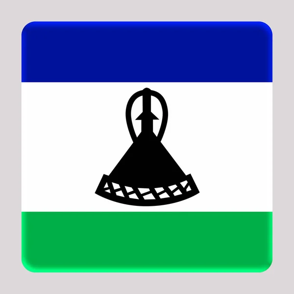 Флаг Лесото Квадратном Фоне Аватара — стоковое фото