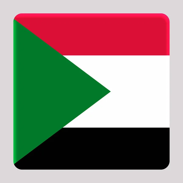 Bandera Sudán Sobre Fondo Cuadrado Avatar —  Fotos de Stock