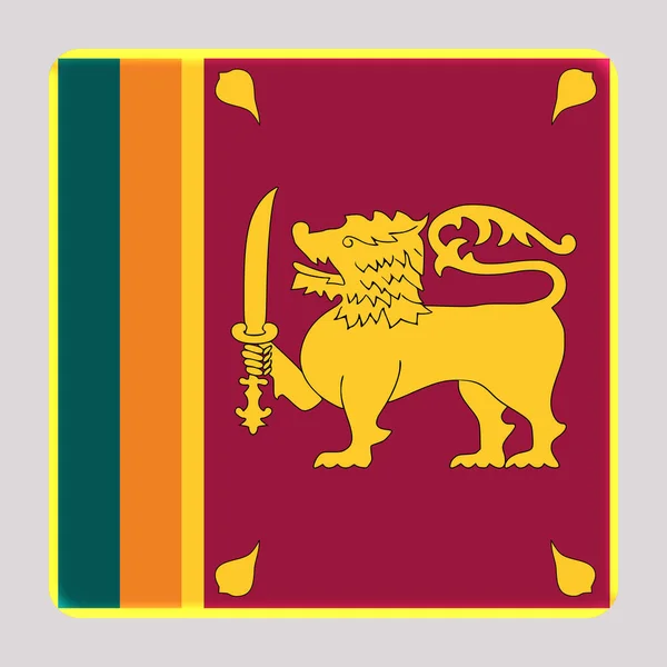 3D Flag of Sri Lanka on a avatar square background.