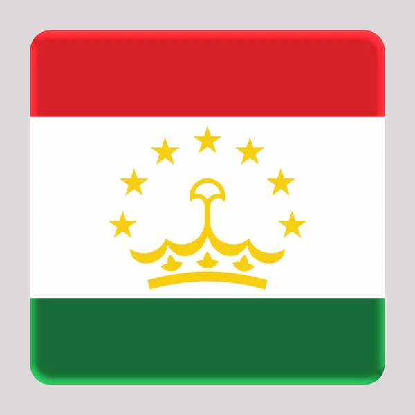 Bandera Tayikistán Sobre Fondo Cuadrado Avatar — Foto de Stock