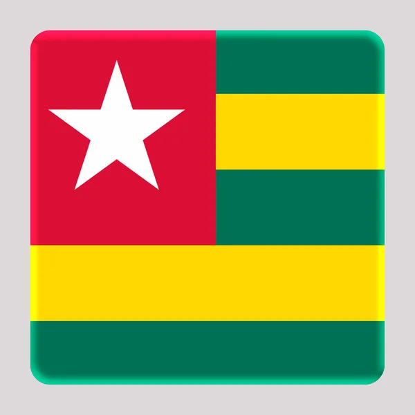 Bandeira Togo Fundo Quadrado Avatar — Fotografia de Stock