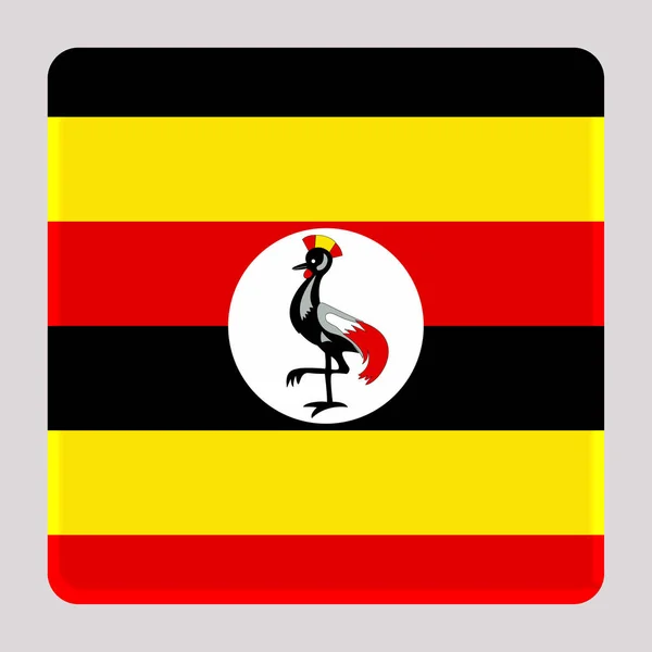 Flagga Uganda Avatar Fyrkantig Bakgrund — Stockfoto