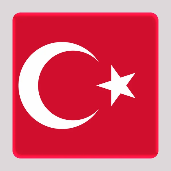 Bandeira Turkiye Fundo Quadrado Avatar — Fotografia de Stock