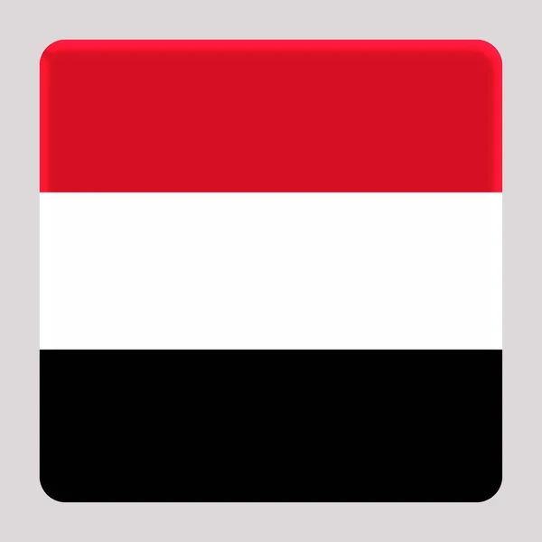 Bandeira Iêmen Fundo Quadrado Avatar — Fotografia de Stock